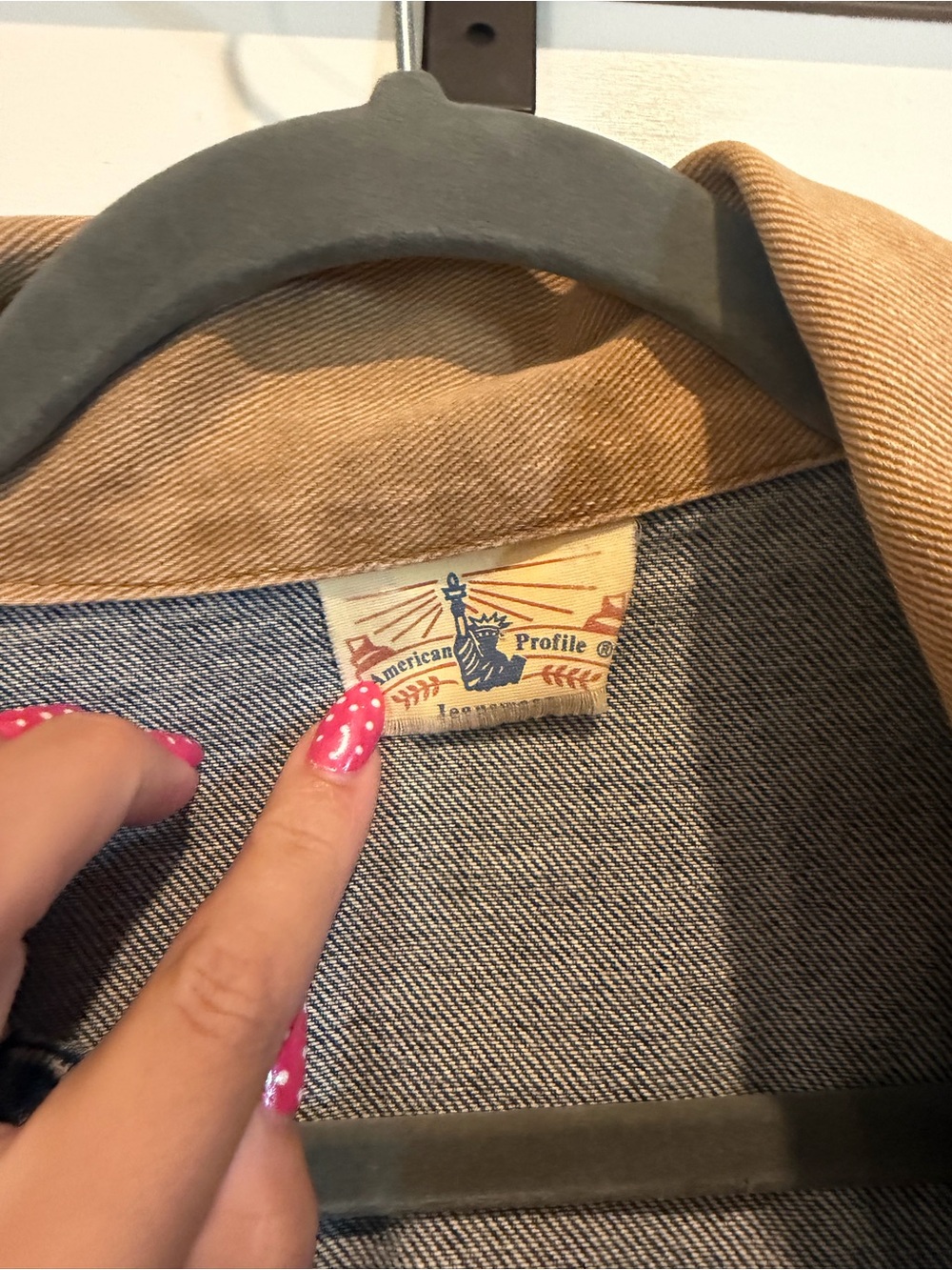 Denim Long Trench Coat with TanCollar - Picture 7 of 9